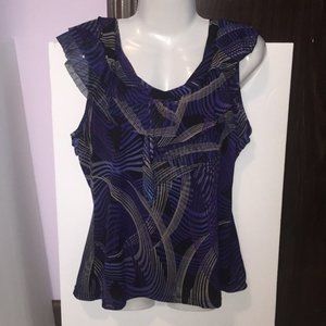 Worthington blue/black/purple sleeveless top